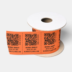 Ruban En Satin QR Code personnalisé vêtements d'affaires Étiquett