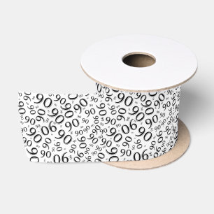 Ruban En Satin quatre-vingt-dixième Motif de nombre