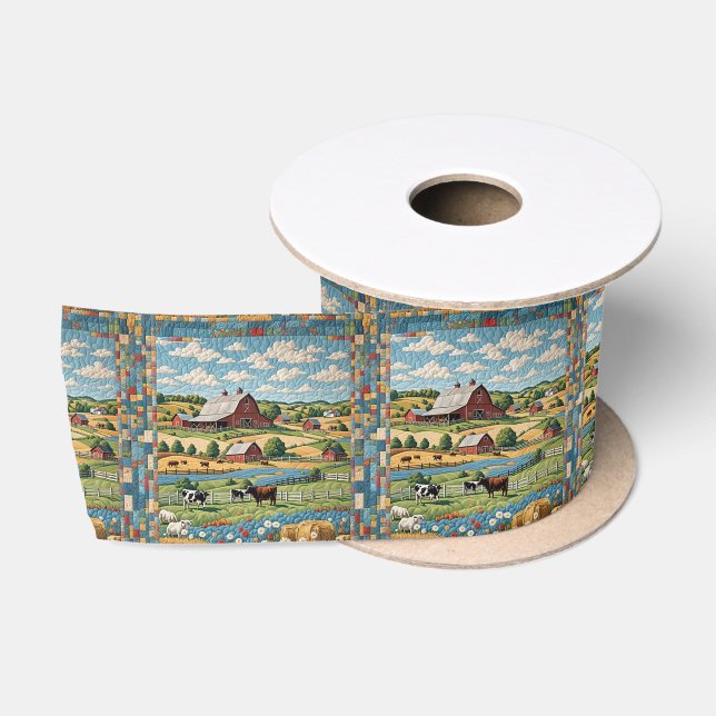 Ruban En Satin Quilt de ferme (Bobine)
