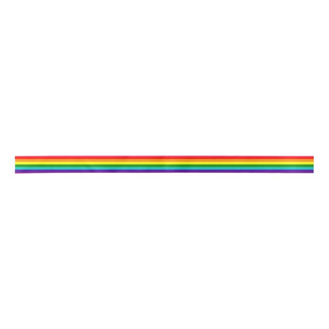 Ruban En Satin Rainbow LGBT gay flag Ribbon (Devant)