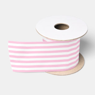 Ruban En Satin Rayure Rose Prépa