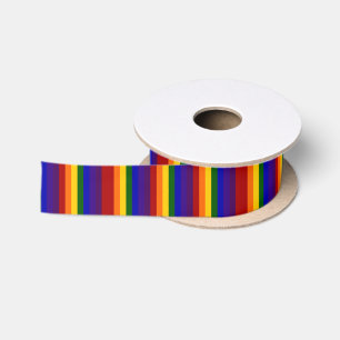 Ruban En Satin Rayures de couleur arc-en-ciel
