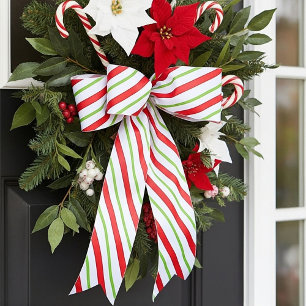 Ruban En Satin Rayures de menthe poivrée 