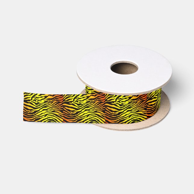 Ruban En Satin Rayures de tigre (Bobine)