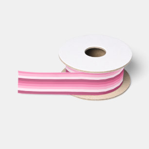 Ruban En Satin Rayures d'ombre rose