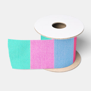 Ruban En Satin Rayures Rétro Colorées Vibrantes