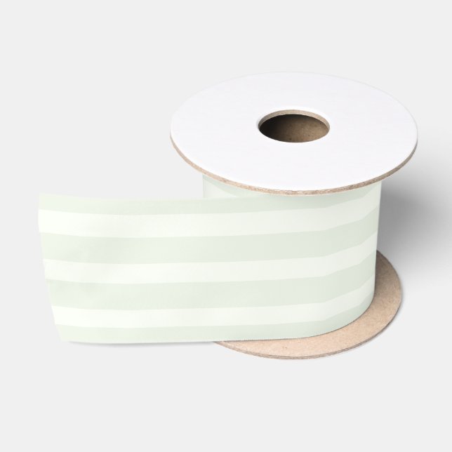 Ruban En Satin Rayures vert menthe pastel  (Bobine)