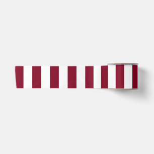 Ruban En Satin Rayures verticales bordeaux et blanc