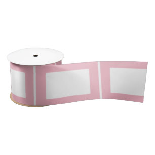 Ruban En Satin Rectangle de cadre rose et blanc