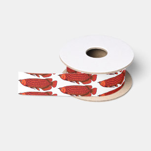 Ruban En Satin Red Arowana fish cartoon
