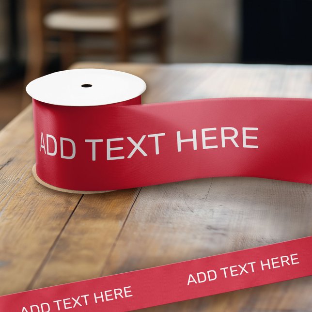 Ruban En Satin Red Créez votre propre police - Faites-la votre po (Custom Ribbon - Personalize with your own text)