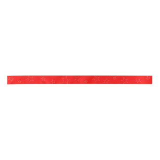 Ruban En Satin Red Stars Ribbon
