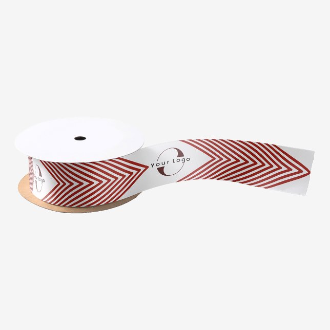 Ruban En Satin Red White logo Entreprise marque Noël (Créateur téléchargé)