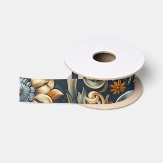 Ruban En Satin Renaissance italienne en bleu