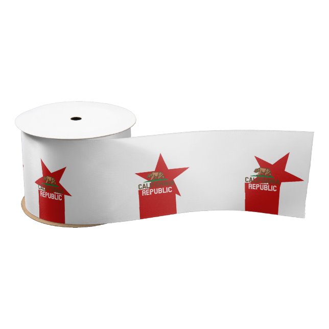 Ruban En Satin RÉPUBLIQUE DE CALIFORNIE Drapeau d'État Red Star D (Bobine)