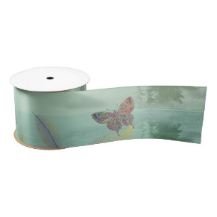 Ruban En Satin Respire le papillon Feuille Green Mountain