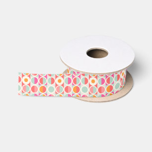 Ruban En Satin Rétro motif de cercle de roses indien