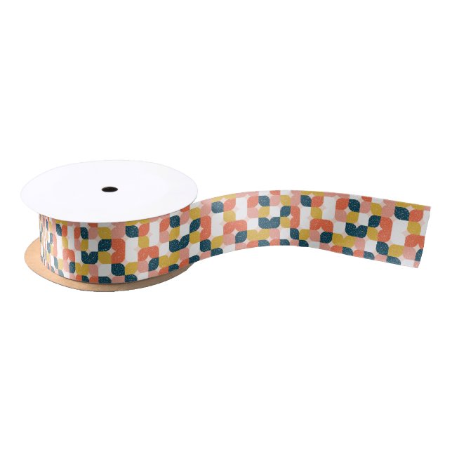 Ruban En Satin Rétro motif géométrique de Bauhaus (Bobine)
