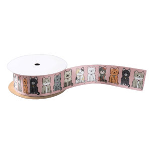 Ruban En Satin Ribbon à grain de chats