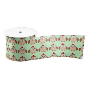 Ruban En Satin Ribbon de la chouette de Noël