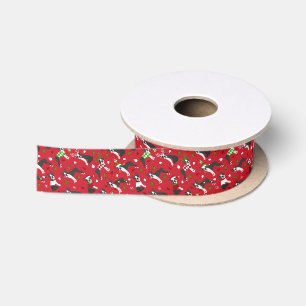 Ruban En Satin Ribbon de Noël Boston Terrier Satin