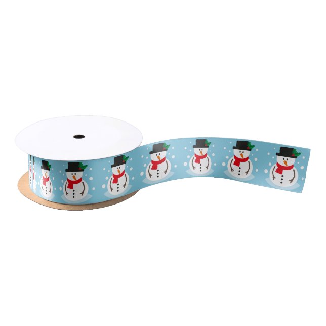 Ruban En Satin Ribbon de vacances Cute Snowman (Bobine)