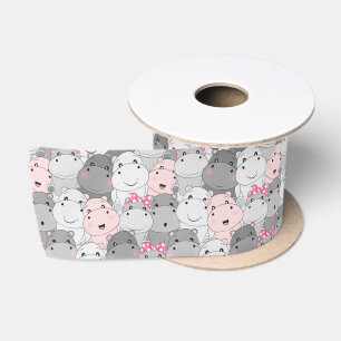 Ruban En Satin Ribbon Hippo bébé mignon