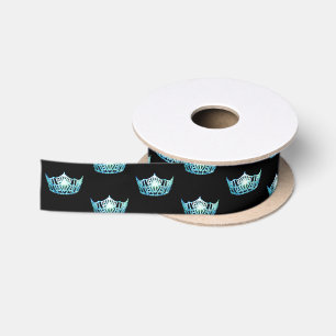 Ruban En Satin Ribbon Miss America Aqua Crown Satin