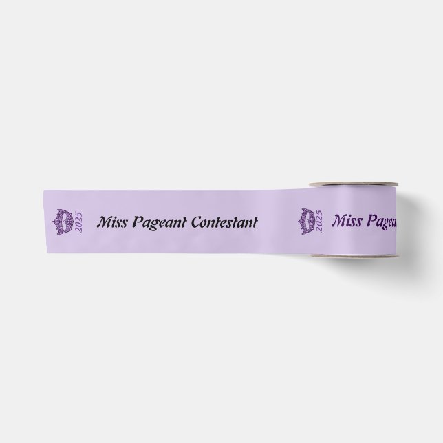 Ruban En Satin Ribbon Miss America Purple Crown Satin (Devant)