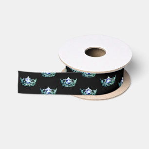 Ruban En Satin Ribbon Miss America Turquoise Crown Satin