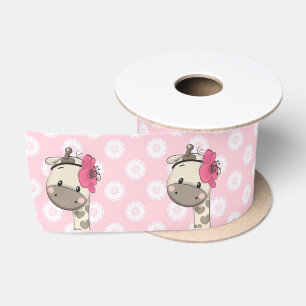 Ruban En Satin Ribbon personnalisé bébé fille Giraffe Satin Satin