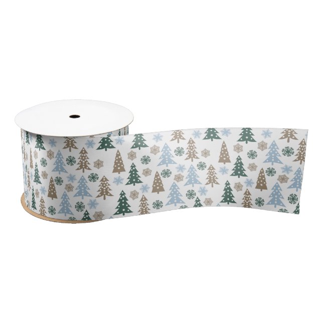 Ruban En Satin Ribbon Satin Arbres de Vacances (Bobine)