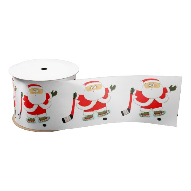 Ruban En Satin Ribbon satin de Noël de hockey (Bobine)