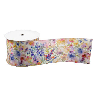 Ruban En Satin Romantic Watercolor Floral Soft Painterly Garden