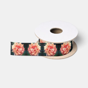 Ruban En Satin Rose De Pêche En Fleur