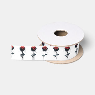 Ruban En Satin Rose de sang coulant : Art Floral Gothique