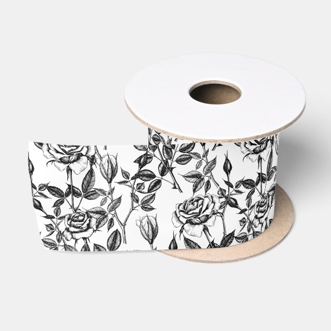 Ruban En Satin Rose dessin ruban satiné (Bobine)