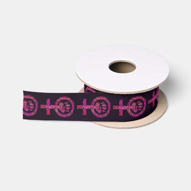 Ruban En Satin Rose et pourpre féministes 1,5" de puissance de (Bobine)