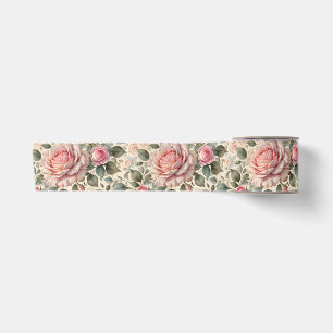 Ruban En Satin Rose géante rose botanique et boutons