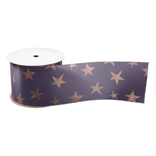 Ruban En Satin Rose Gold Glamour et Étoiles Lavande