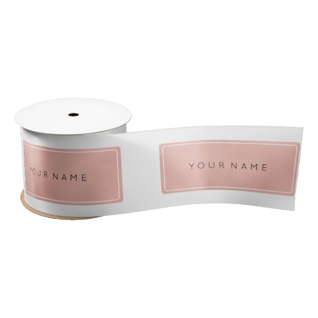 Ruban En Satin Rose Rose Or Poudre Métallique Minimale Rectangula (Bobine)
