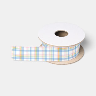 Ruban En Satin Rose Simple Gingham à Carreaux Noël