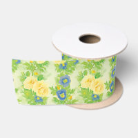 Roses jaunes | Blue Morning Glories Motif Floral