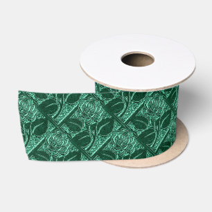 Ruban En Satin Roses métalliques 19-Jade Green-RIBBON SPOOL