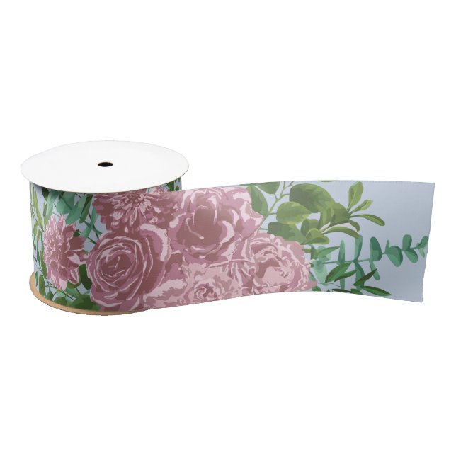 Ruban En Satin Roses roses Jardin Printemps Mariage (Bobine)
