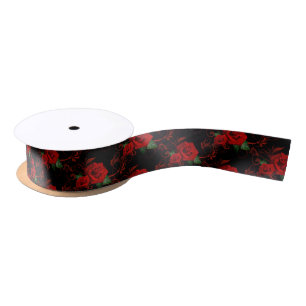 Ruban En Satin Roses Rouge Ruban Satin
