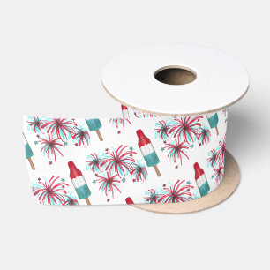 Ruban En Satin Rouge Blanc Bleu Rocket Popsicle Fireworks USA