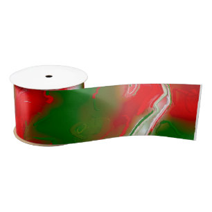 Ruban En Satin Rouge, blanc et vert Abstrait