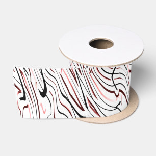 Ruban En Satin Rouge blanc noir Abstrait rayure design