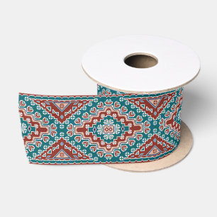 Ruban En Satin Rouge Bleu Turquoise Amérindiens Navajo
